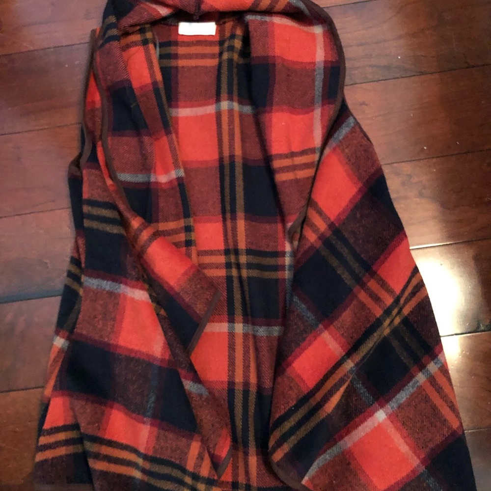 Fleece flannel cardigan